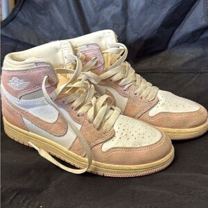 Nike Kids High-Top Sneakers - Pink, White, and Cream